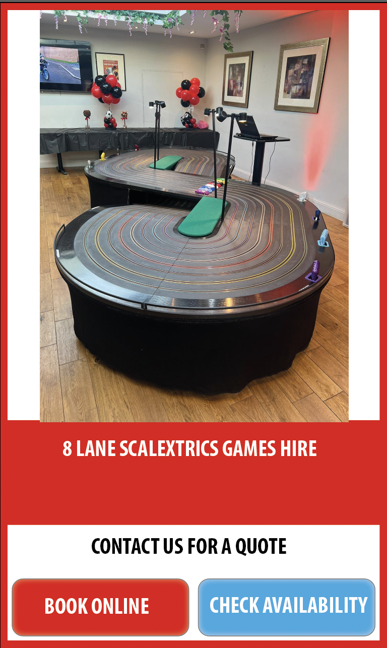 8 Lane scalextrics