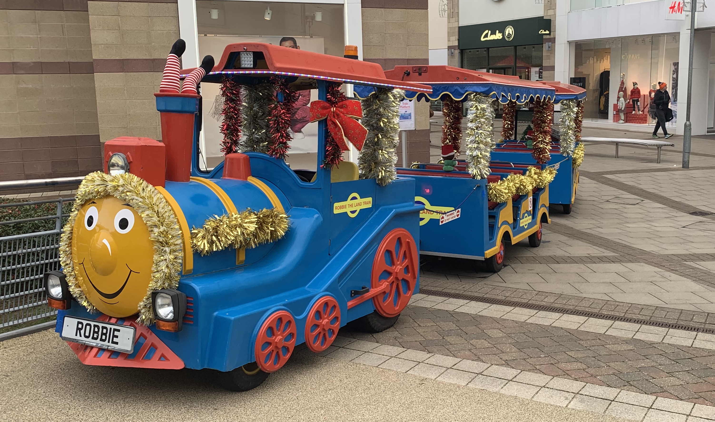 Robbie the Land Train at Xmas events
