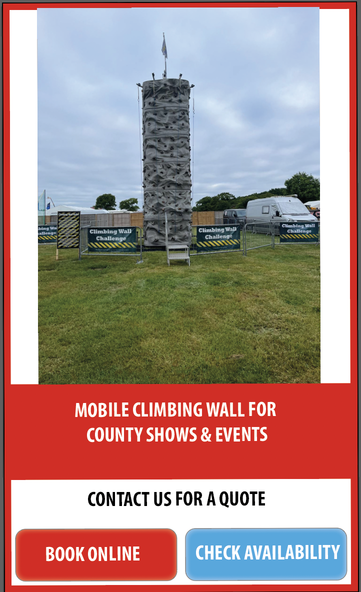 Mobile Climbing wall hire for County Shows