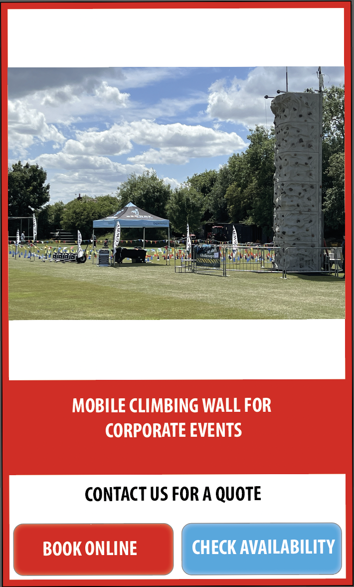 Mobile Climbing wall hire for corporate events